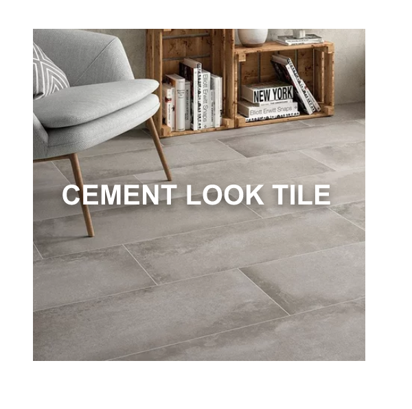 District Gray Cement Look Porcelain Tile