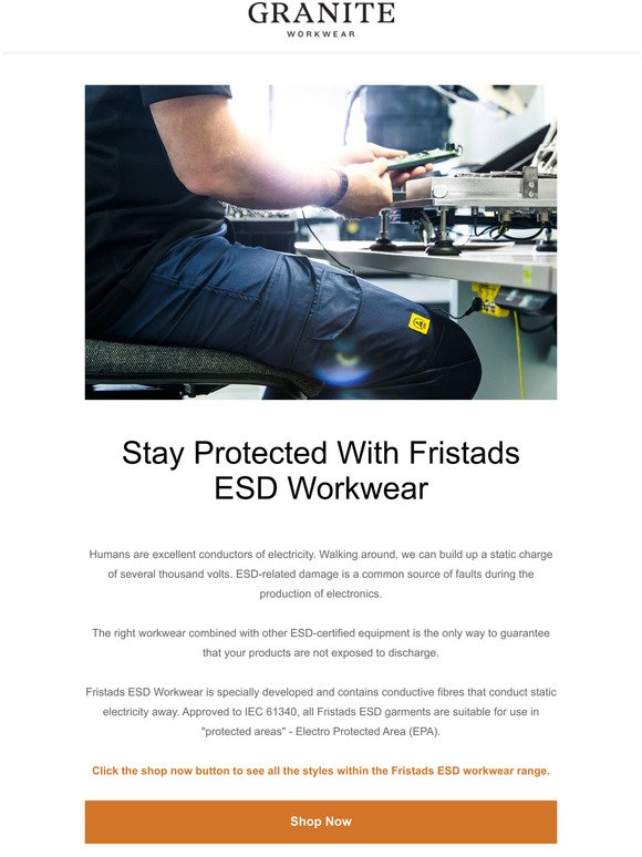 Fristads ESD Workwear Now Available! ⚡