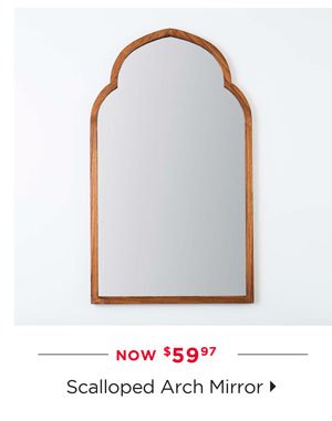 Scalloped Arch Wood Wall Mirror