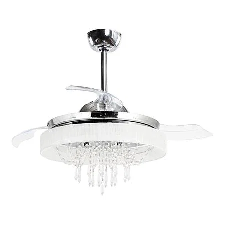 42''LED Indoor Chrome Retractable Ceiling Fan