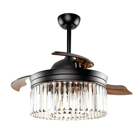 42''Crystal Retractable Ceiling Fan With Foldable Blades