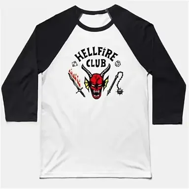 Kids Boys Stranger Things Hellfire Club T-shirt Long Sleeve Letter Animal Crewneck White Tee 3-12 Years