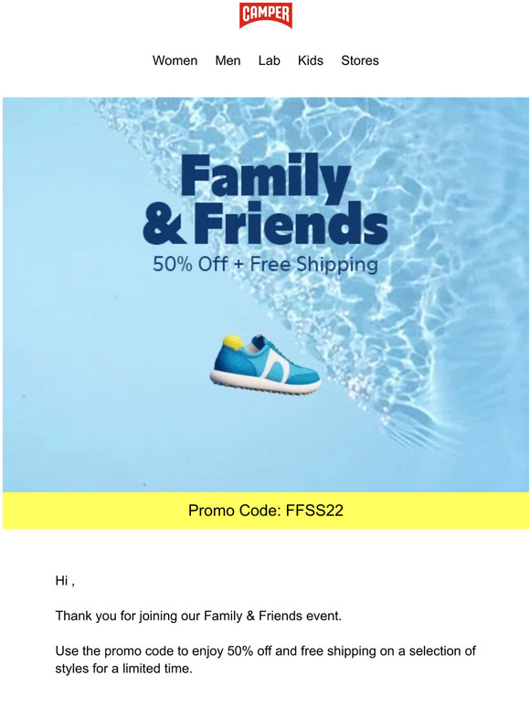Camper Your Promo Code Family & Friends Milled