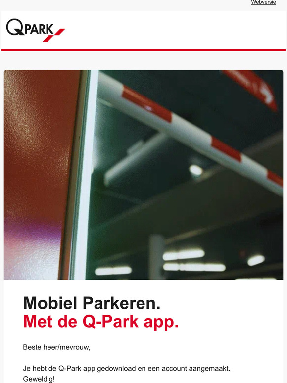 Rond je aanmelding voor de Q-Park app nu af