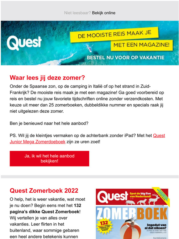 Quest.nl Het beste leesvoer voor op vakantie! Milled