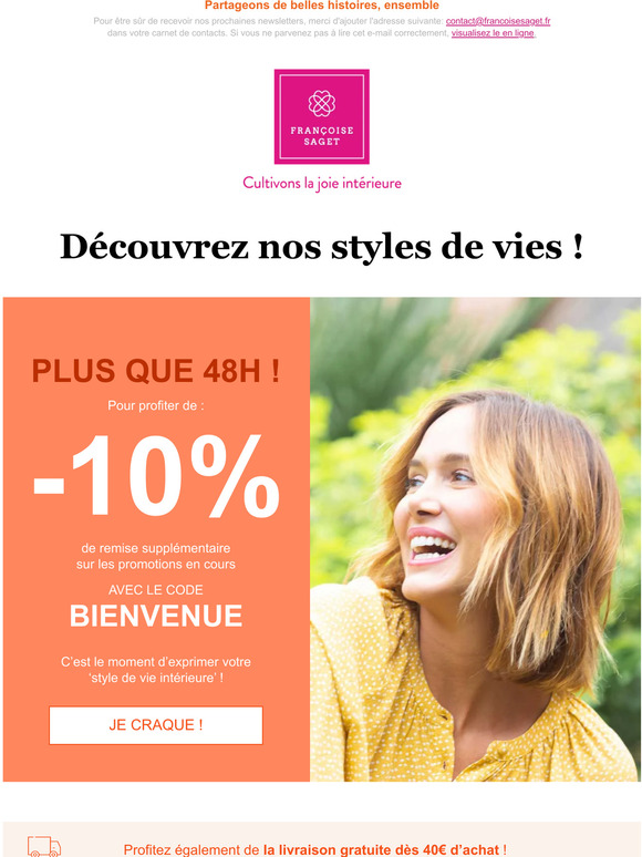 Dernières 48h pour profiter de -10% SUPP sur tout le site !