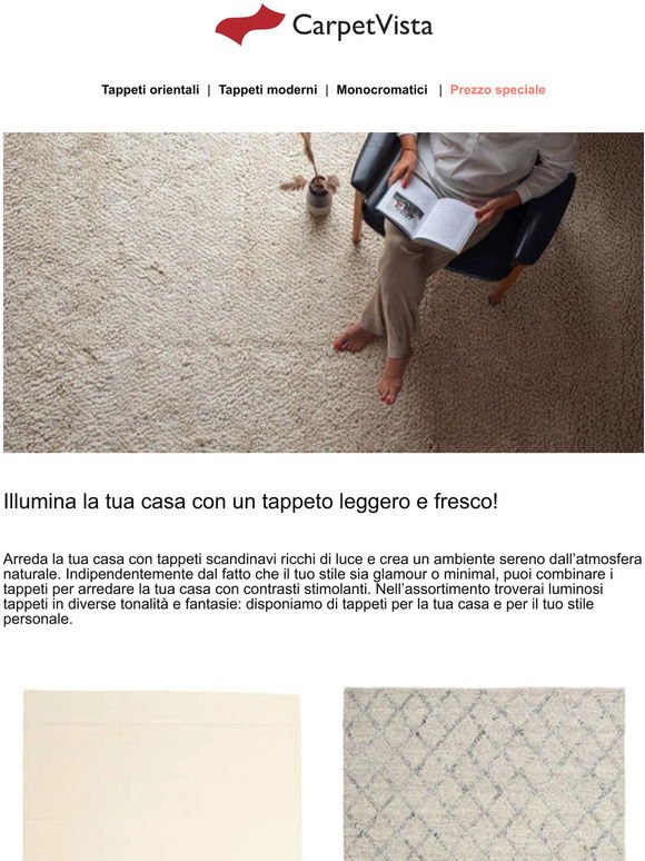 carpetvista.it: Sconto del 20% sui nostri apprezzati tappeti di viscosa!