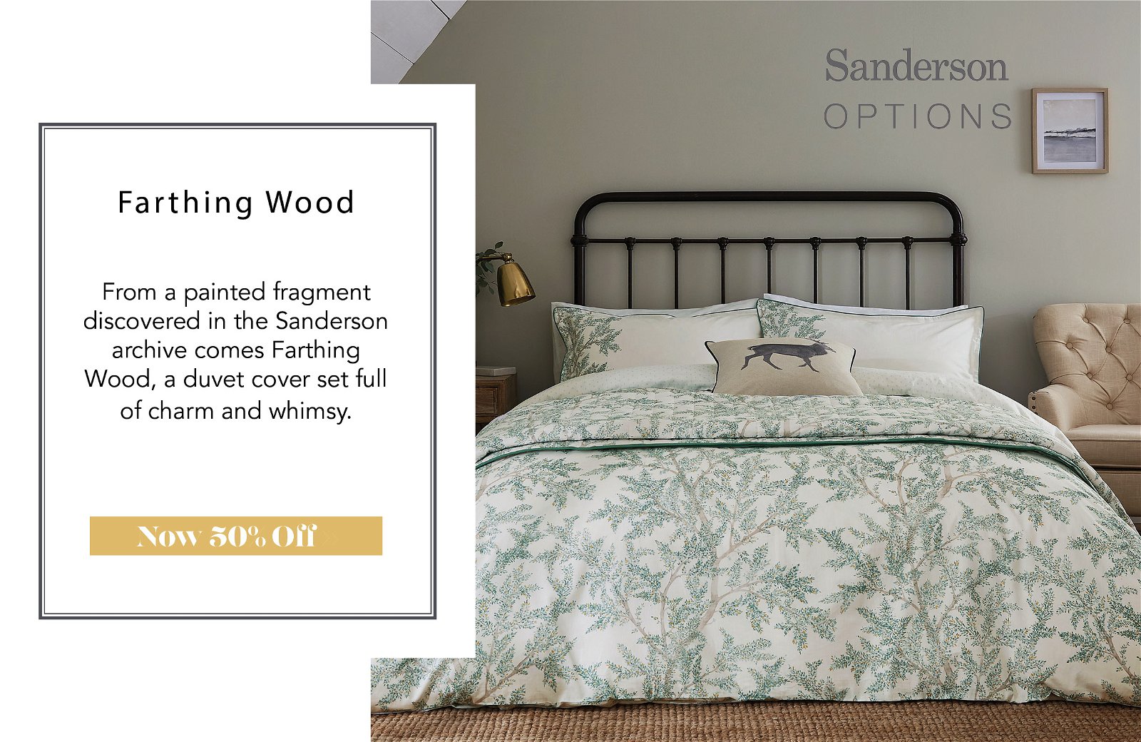 Sanderson Farthing Wood Bedding in Green
