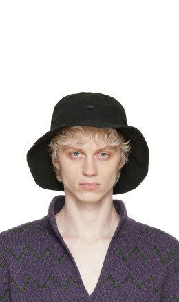 Acne Studios - Black Embroidered Bucket Hat