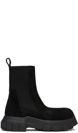 Rick Owens - Black Suede Beatle Bozo Tractor Boots
