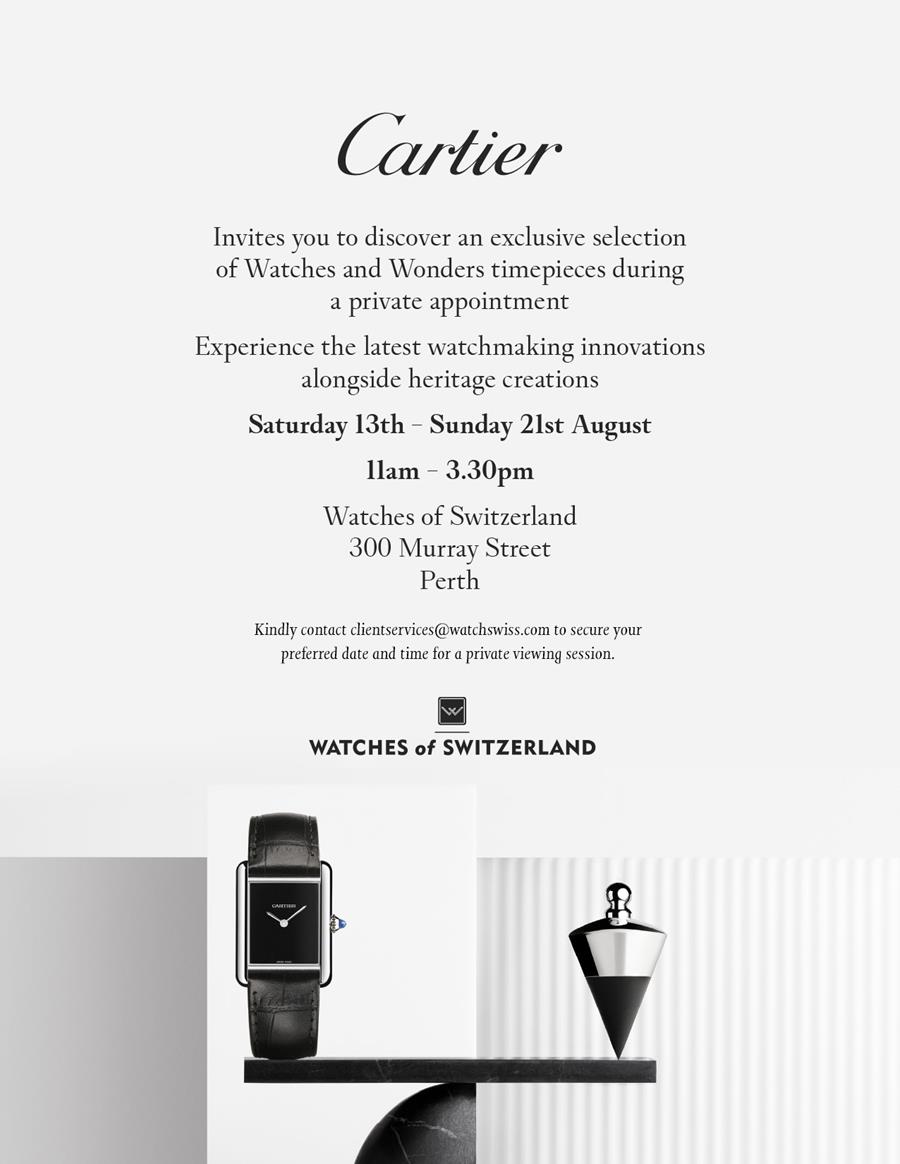 Watches of Switzerland INVITATION Cartier Watches & Wonders Private