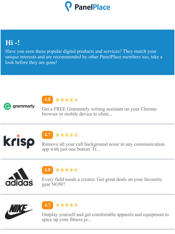 Hi —, don't miss out these new opportunities to improve your lifestyle