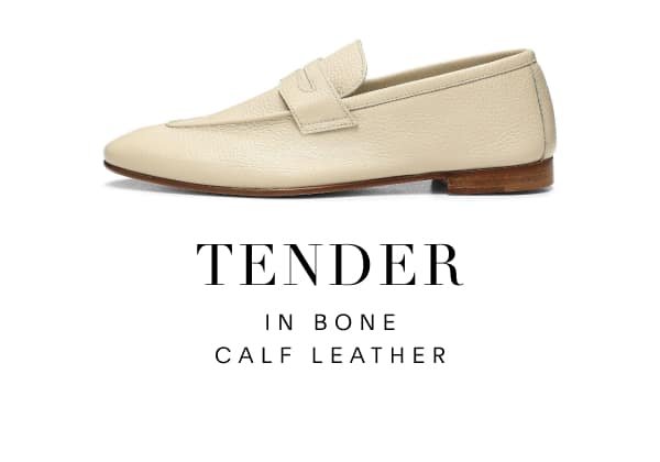 TENDER in Bone Calf Leather
