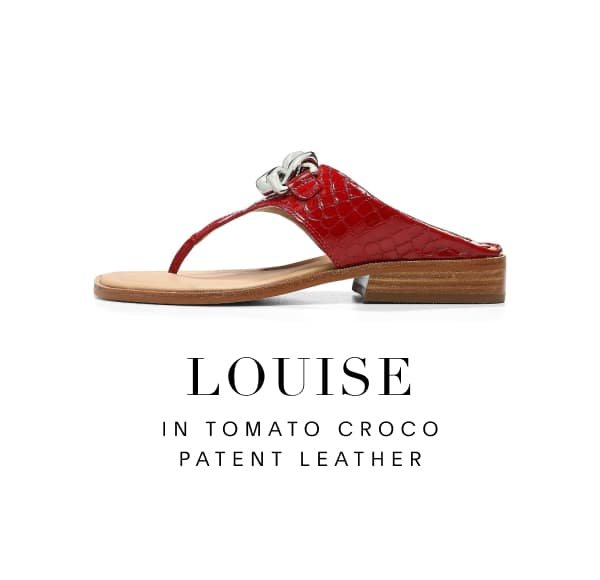 LOUISE in Tomato Croco Patent Leather