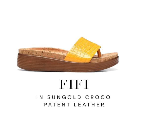 FIFI in Sungold Croco Patent Leather