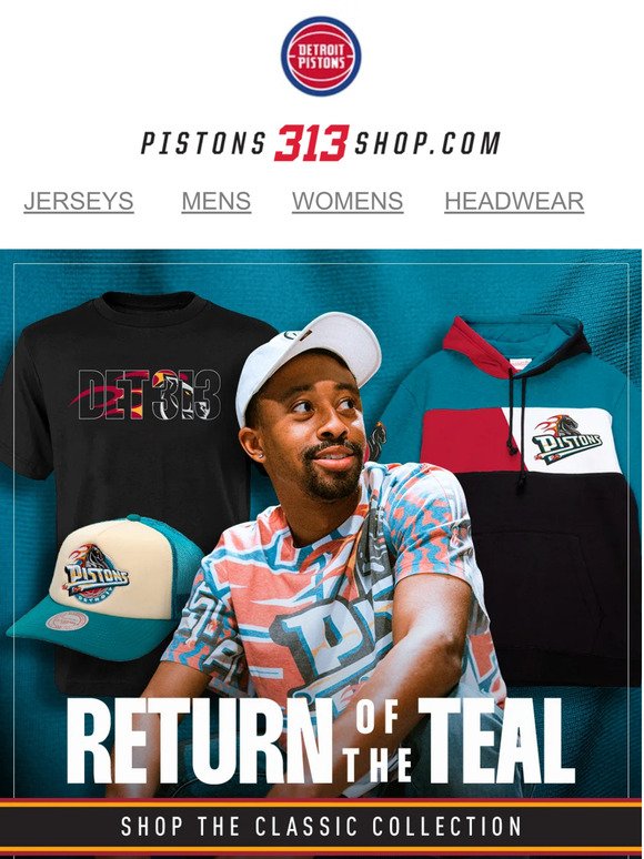Pistons 313 Shop: Teal is Back as our Classic Jersey for the 22-23 Season!