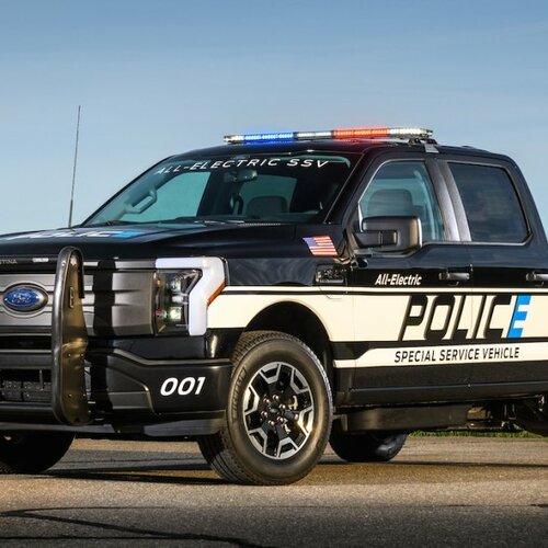 Ford Reveals First Electric Pickup Truck for Police