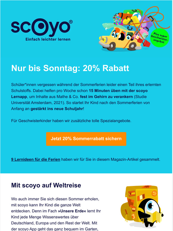 🌞 Nur bis Sonntag: 20% Sommerrabatt sichern