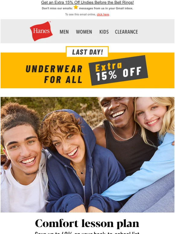 Hanes Email Newsletters Shop Sales, Discounts, and Coupon Codes