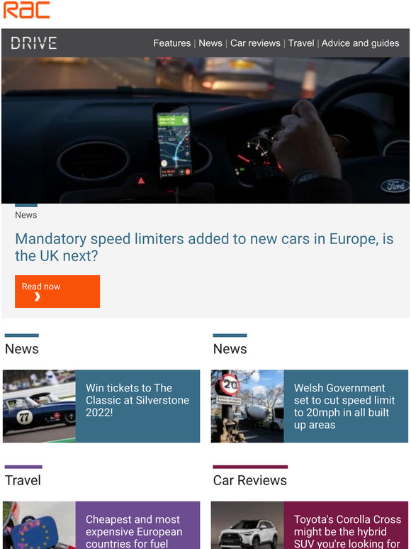 rac loans Mandatory speed limiters added to new cars Milled