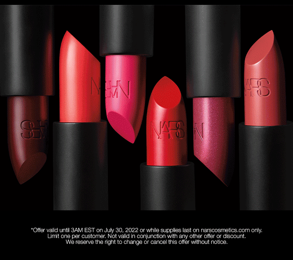 Celebrate National Lipstick Day with a free full-size Lipstick in your choice of shade with $75+ purchase. CODE: LIPSTICK