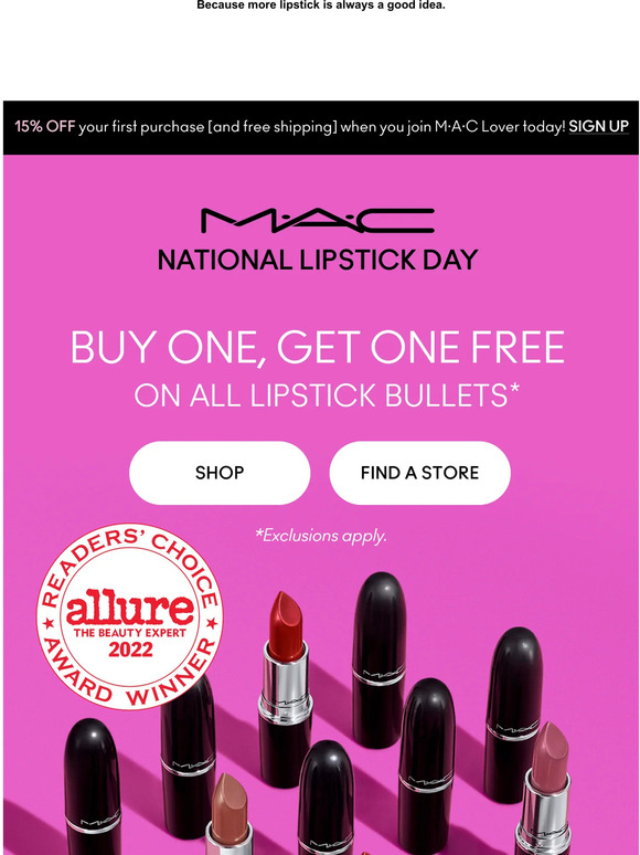 mac lipstick buy one get free