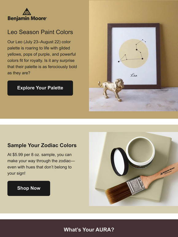 Benjamin Moore Paints Hey, Leos! Your Zodiac Paint Color Palette is