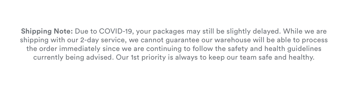Shipping Disclaimer 