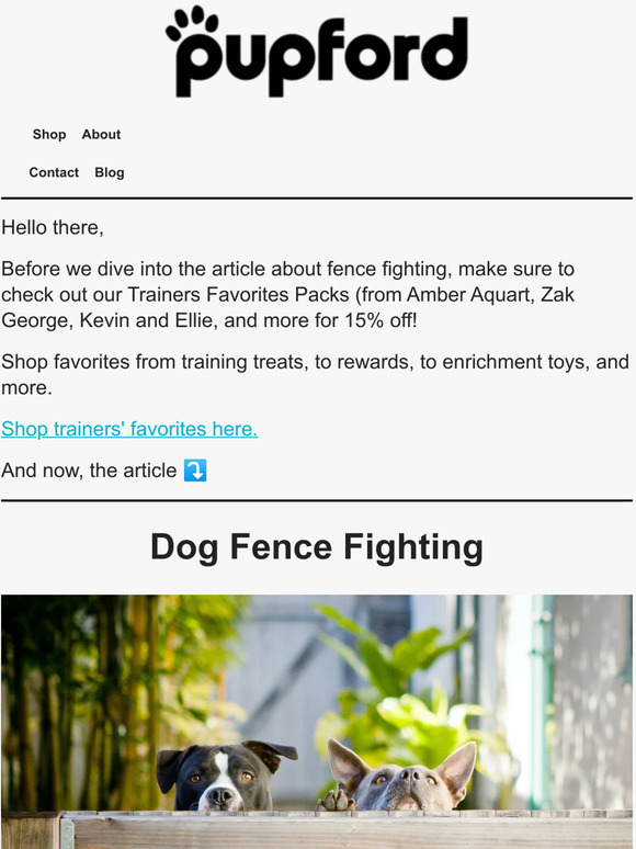 Pupford LLC [article] Dog Fence Fighting Why Dogs Do it and How to