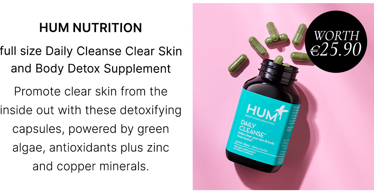 Hum Nutrition full size Daily Cleanse Clear Skin and Body Detox Supplement WORTH €25.90