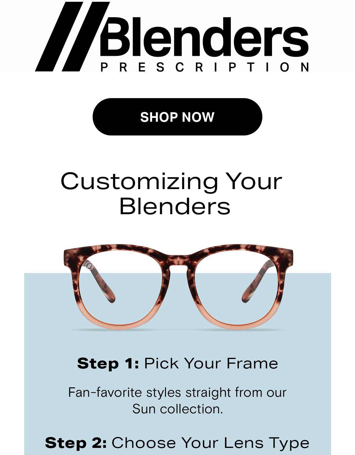 Blenders Eyewear Blenders Prescription // Clear View, Custom Style