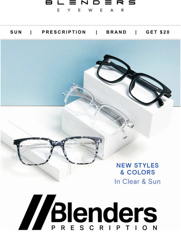 Blenders Eyewear Blenders Prescription // Clear View, Custom Style