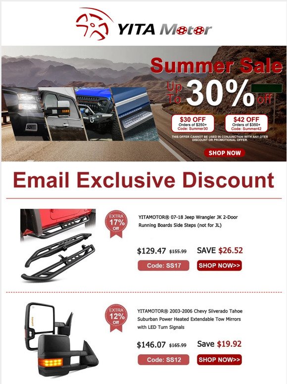 Up to 17% off – summer is served-YITAMOTOR
