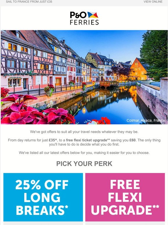 Pick one of four great offers for your next trip