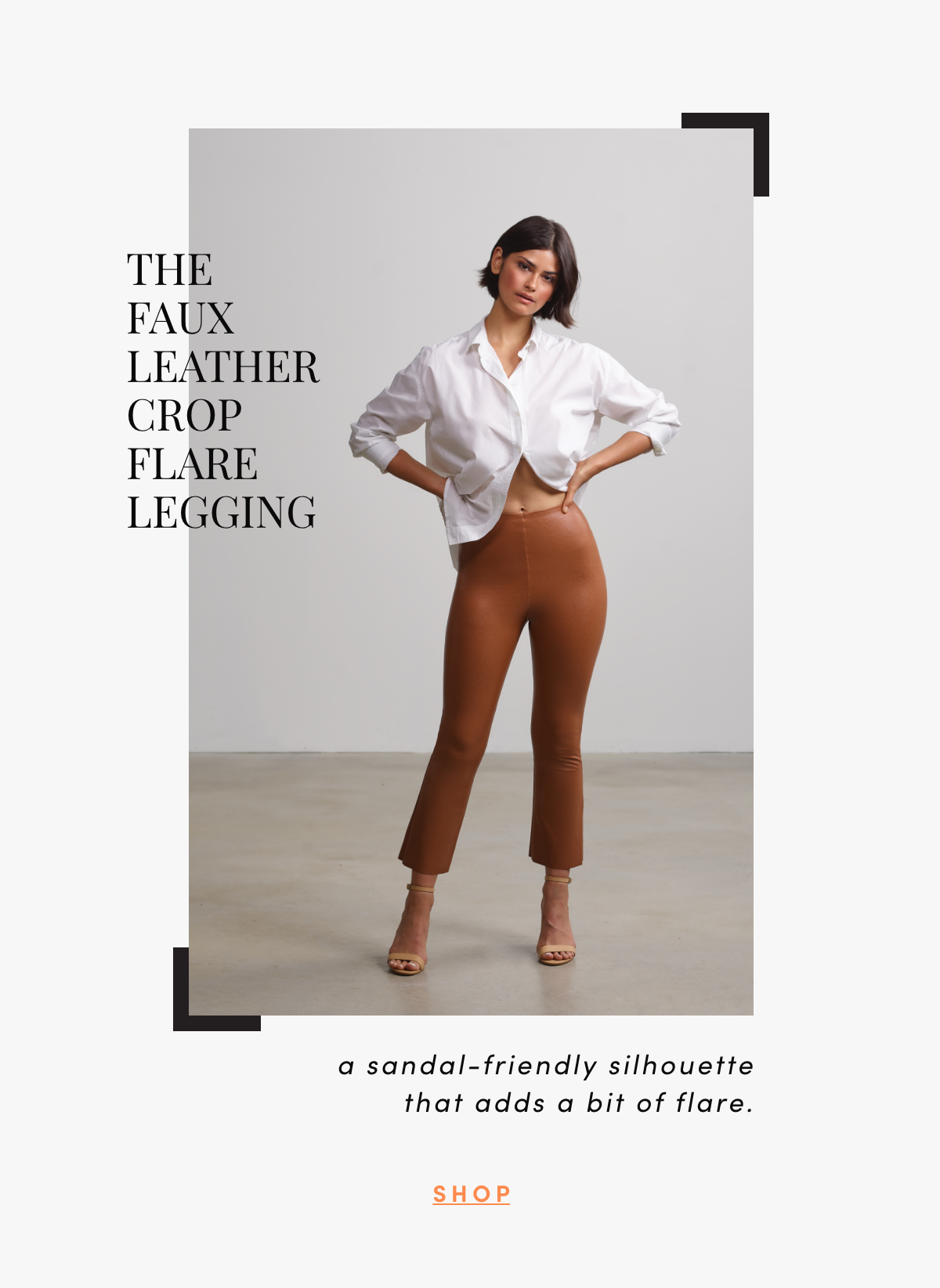 The Faux Leather Crop Flare Legging