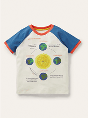 T-shirt à manches raglan et imprimés graphiques - Planètes bleu marina vif