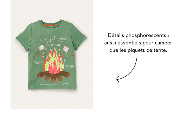 T-shirt phosphorescent - Feu de camp romarin