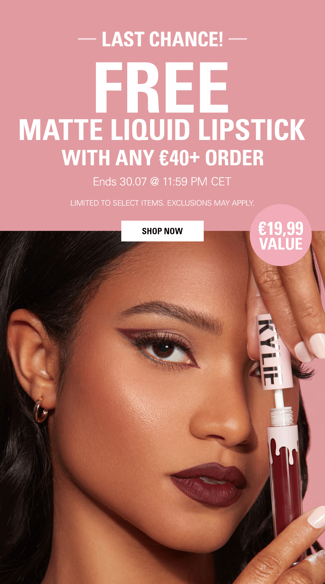 Kylie Cosmetics Ends tonight! FREE Matte Liquid Lipstick 👄 Milled