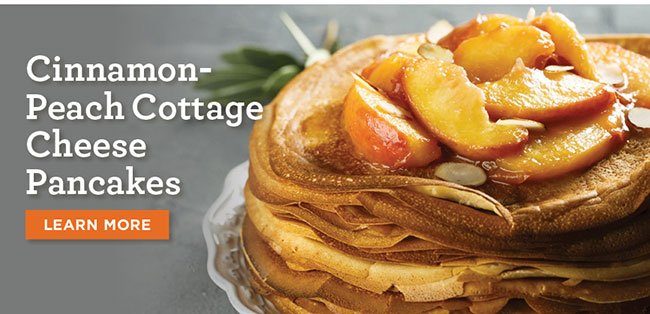 Cinnamon-Peach Cottage Cheese Pancakes