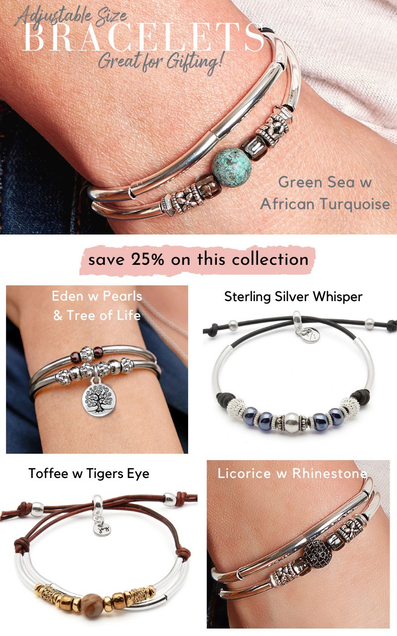 save 25% on all adjustable bracelets