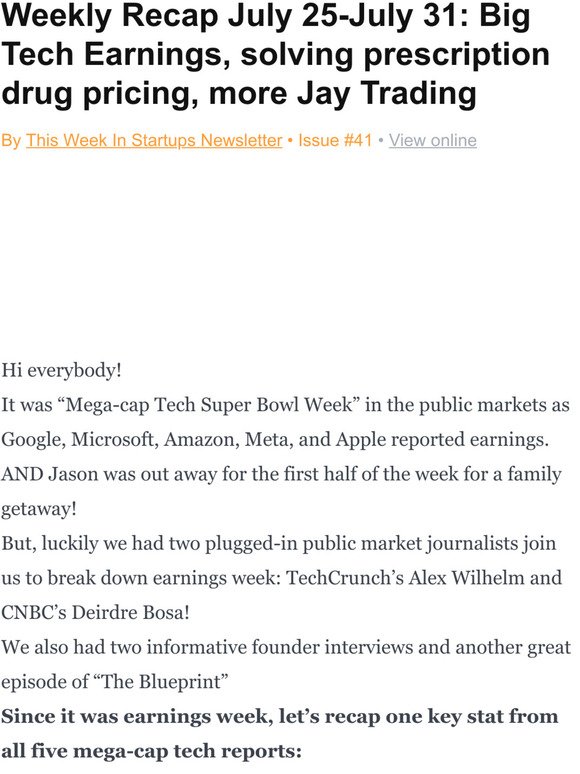 Weekly Recap July 25-July 31: Big Tech Earnings, solving prescription drug pricing, more Jay Trading