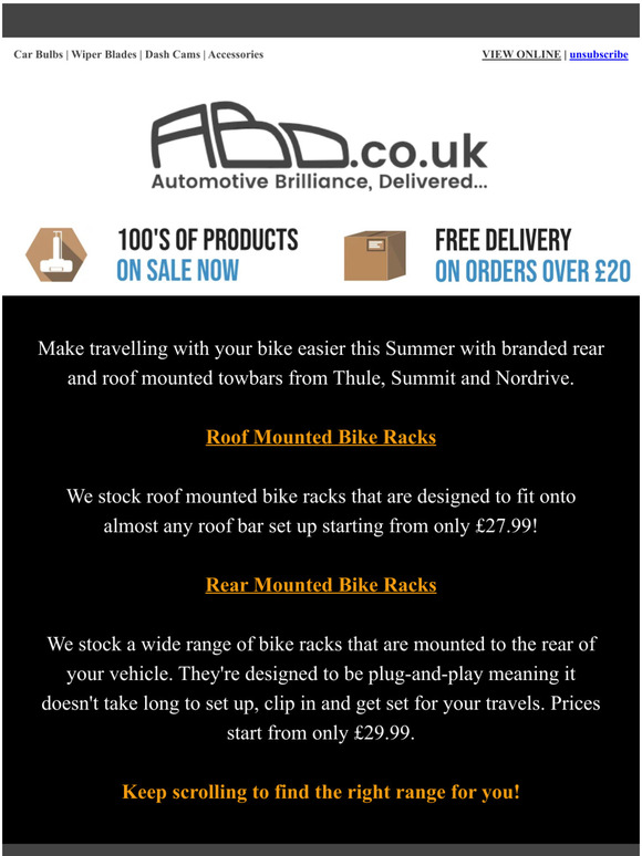 Rear & Roof Mounted Bike Racks For This Summer...