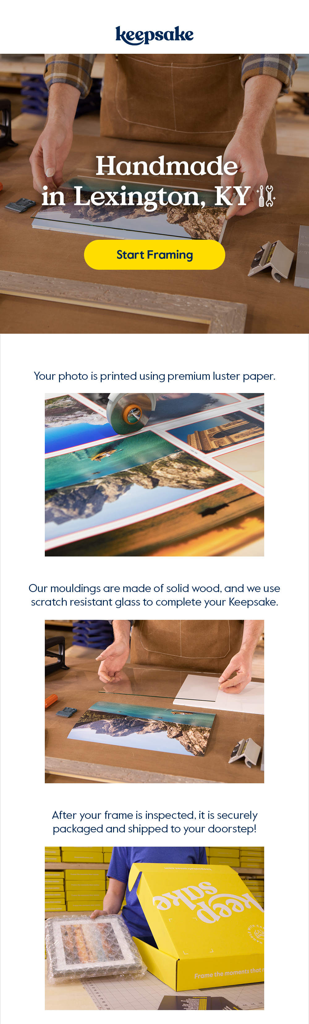 Keepsake Frames Handmade in Lexington, KY Milled