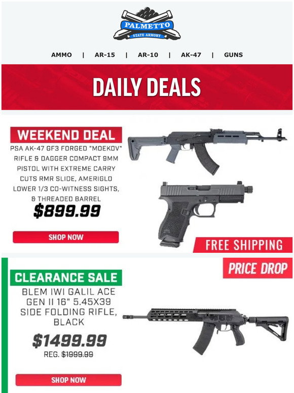 Palmetto State Armory Grab These Weekend Deals Before They're Gone