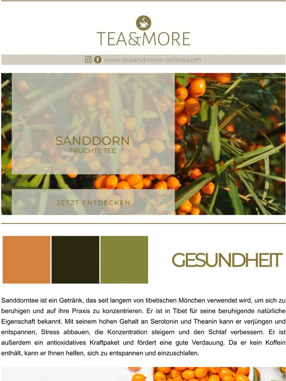 Sanddorntee: Fördert eine bessere Entspannung 💡