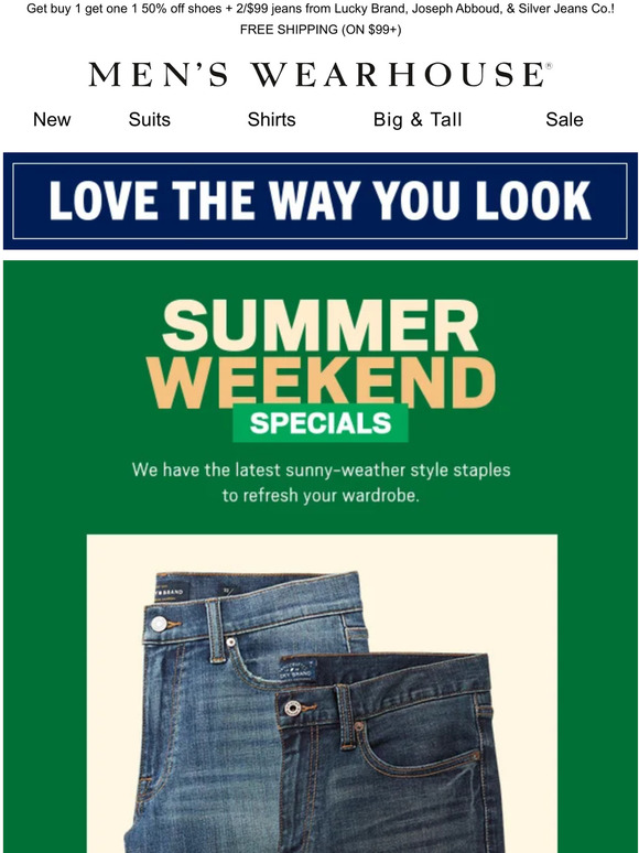 Men's Wearhouse Summer Weekend Specials are here! Milled
