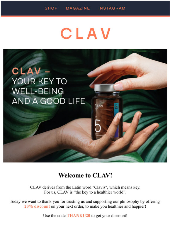 ❤️ 20% Thank You Discount from CLAV ❤️