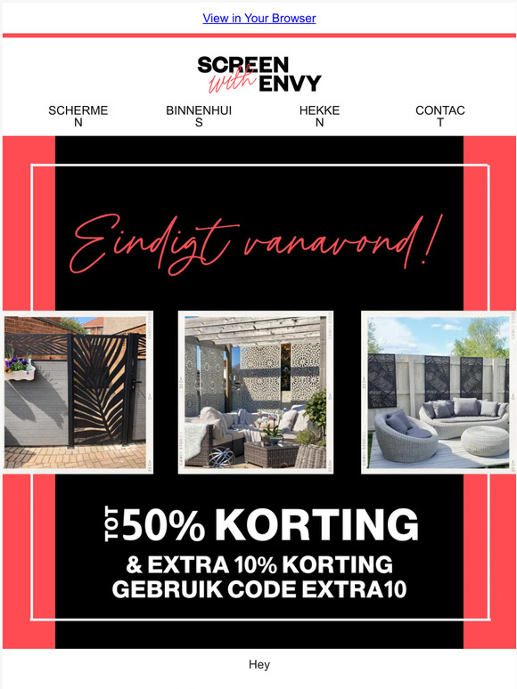 Eindigt vanavond! Extra 10% korting bovenop onze uitverkoop!