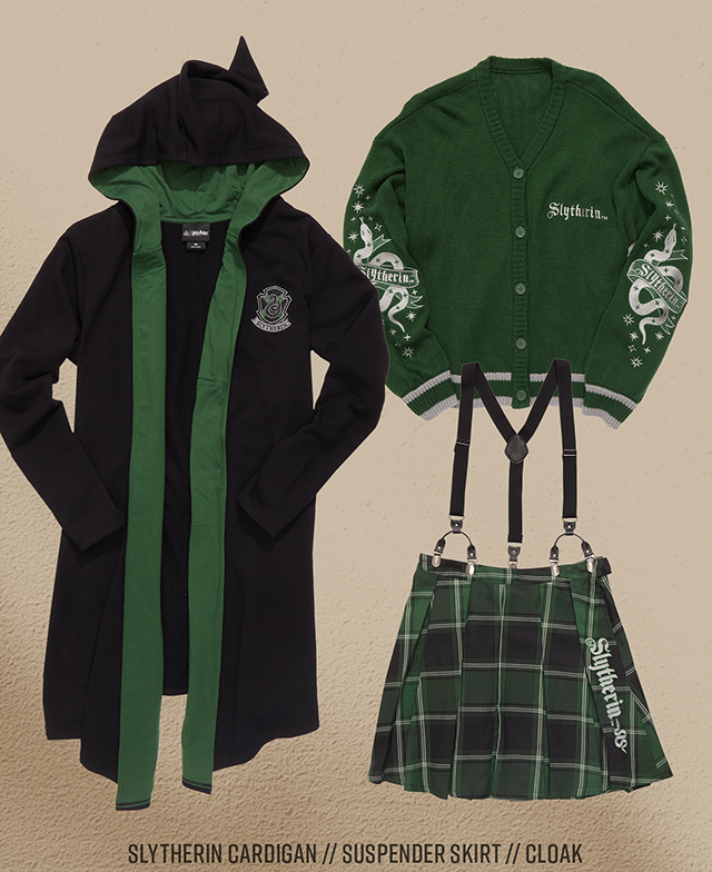 Slytherin Cardigan | Suspender skirt | Cloak