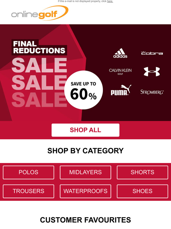 FINAL REDUCTIONS- Shop sale by category